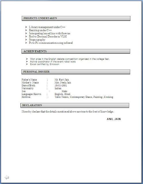 Fresher mechanical engineer resume pdf
